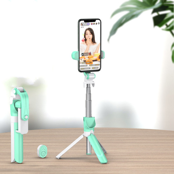 Color: Green mini flash - Selfie stick mobile phone live support Q119-CJSJSJSJ01302-Green mini flash