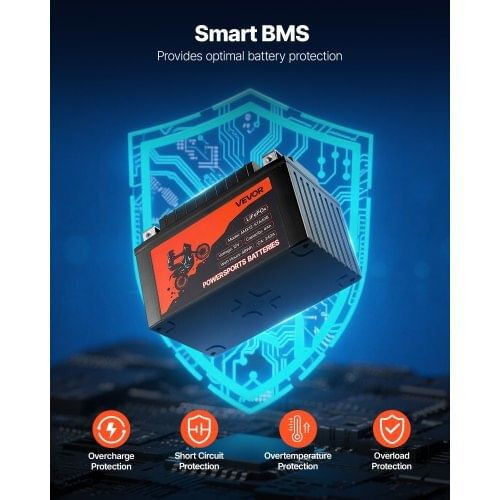 Motorcycle Battery, 12 Volt 4Ah, LiFePO4 Lithium Pre-Charged Powersports Battery, Maintenance Free  E415-LSTLMTCDLDC1XBVRE001V9