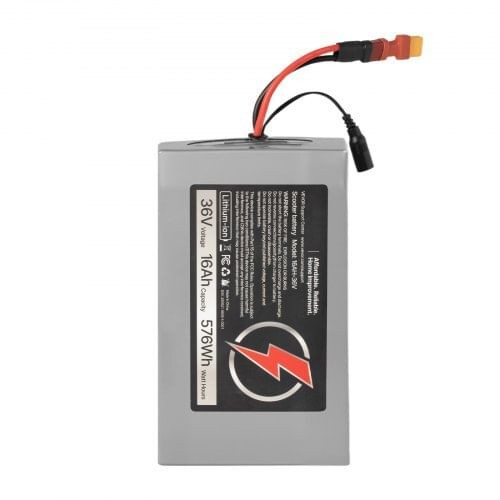 36V Electric Scooter Battery, 16Ah, Ebike Lithium Battery Pack with 30A BMS, Charger, T-Plug Expans E415-DDHBCDC36V16Q06PS001V1