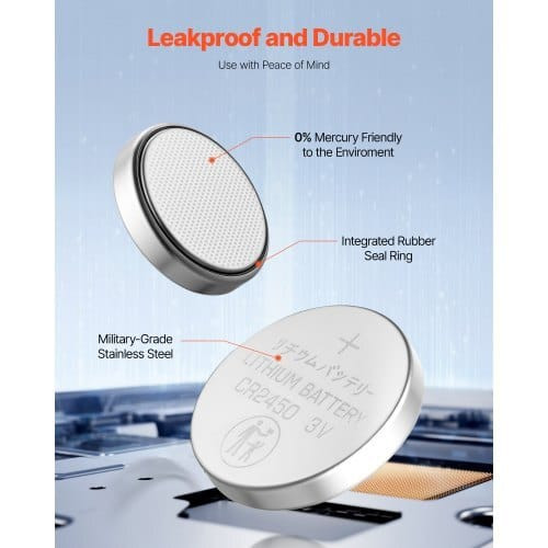 CR2450 Lithium Battery, 20 Count (Pack of 4) Lithium Coin Battery, Non-Mercury and Anti-Swallow Des E415-NKDCCR2450208LXSS001V9