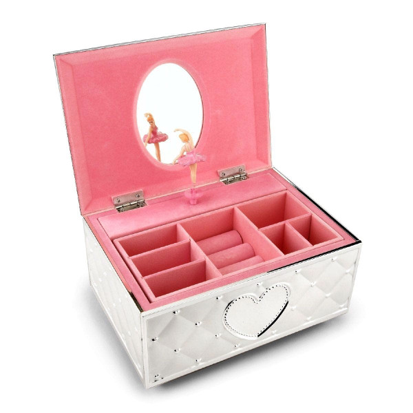 Musical Fur Elise Girls Ballerina Keepsake Metal Pink Lined Jewelry Box Q280-GLCMG3294
