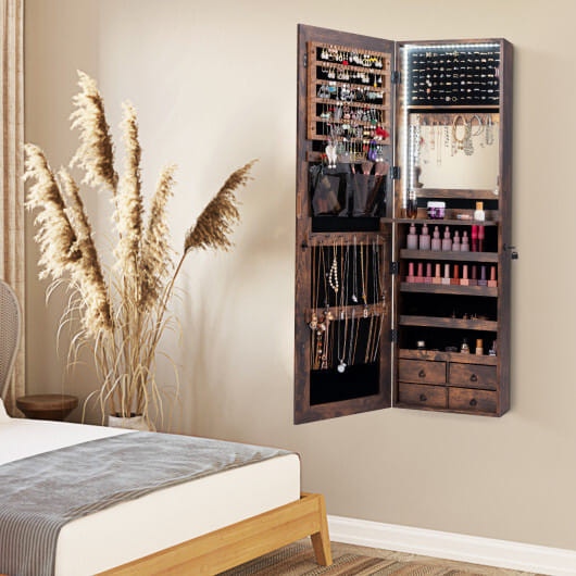 Multipurpose Storage Cabinet with 4 Drawers-Rustic Brown - Color: Rustic Brown D681-JV10014FG