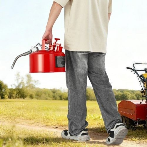 Safety Gas Can, 2.5 Gallon Type II Red Safety Can for Gasoline with Stainless Steel Flame Arrester, E415-IIXAQGHSJS25Y4I7A001V0