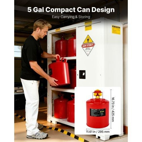 Safety Gas Can, 5 Gallon Type I Red Safety Can for Gasoline with Stainless Steel Flame Arrester, Se E415-IXAQGHSJS5JL94ZJ9001V0