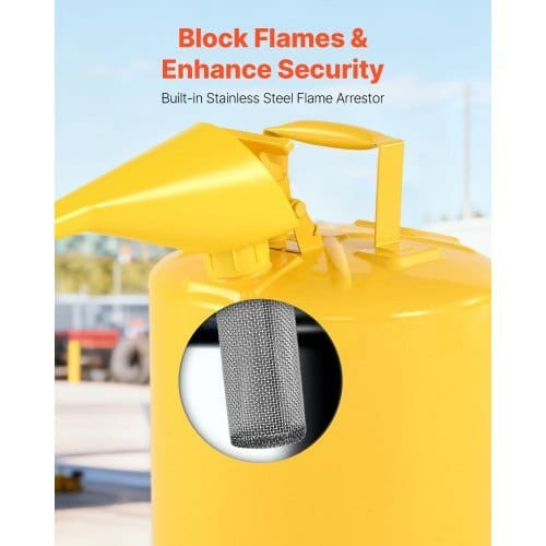 Safety Can, 5 Gallon Type I Yellow Safety Can for Diesel with Stainless Steel Flame Arrester, Self- E415-IXAQGHSJS5JLW7T1O001V0