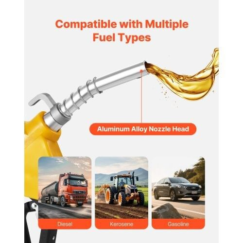 3/4-Inch NPT Automatic Fuel Nozzle, Max Flow Rate 11.8 GPM, Auto Shut Off Diesel Gas Pump Nozzle wi E415-JXSRYPZJSSL3S8PH9001V0