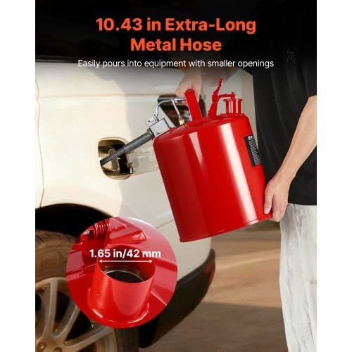 Safety Gas Can, 5 Gallon Type II Red Safety Can for Gasoline with Stainless Steel Flame Arrester, S E415-IIXAQGHSJS5J6X3JB001V0
