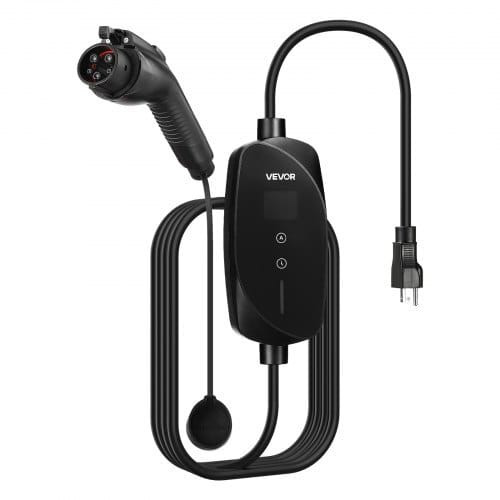 Level 1&2 EV Charger, 16 Amp Adjustable Current, Electric Vehicle Portable Charger with 25 ft Cable E415-MGBXCDQPM16A6H3SH001V5