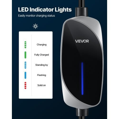 Level 1&2 EV Charger, 16 Amp, Electric Vehicle Portable Charger with 25 ft Charging Cable, 120V-240 E415-MGBXCDQZSD16QQZLL001V5