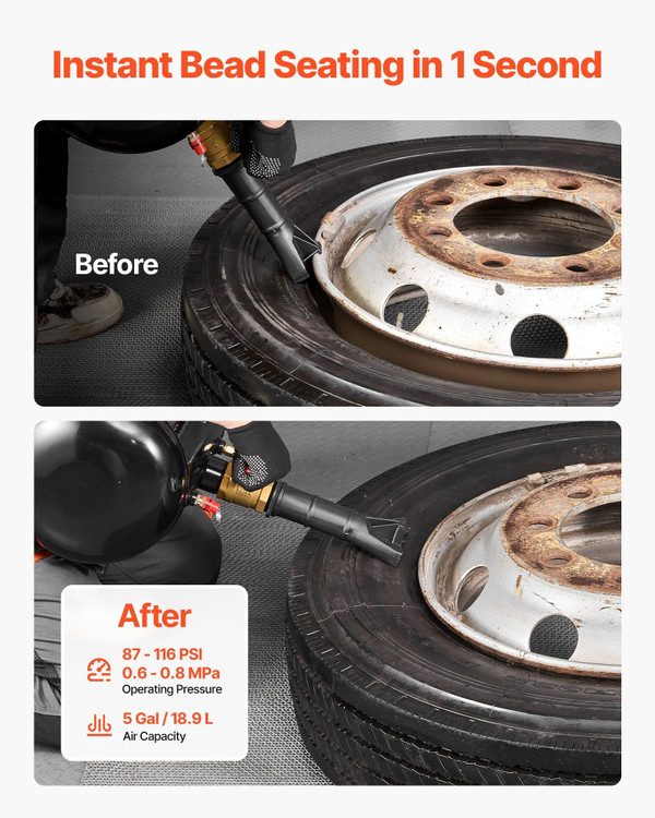 Air Tire Bead Seater, 5 Gal / 18.9 L, Heavy Duty Tire Bead Blaster Tool, 87-116 PSI Operating Press E415-LTBCQXZXS5GAFKQSV001V0