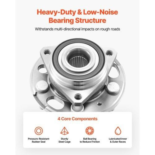 2PCS Front/Rear Wheel Bearing & Hub Assembly Fit for 2020 Chevy Impala LT Premier Sedan 2017 Equino E415-QCLGZJ2JTXFLP3R55001V0
