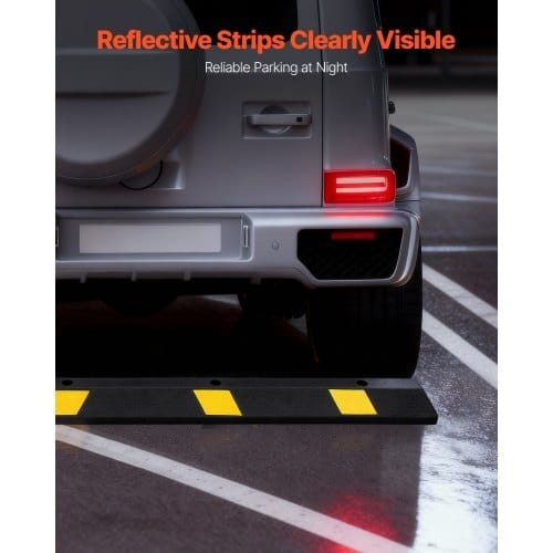 Parking Stopper, 72 Inch Heavy Duty Parking Aid for Garage, Rubber Curb Garage Floor Stopper with R E415-TCDK7264INCHUM669001V0