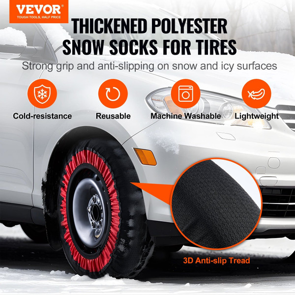 Thickened Snow Socks for Tires, Polyester Fiber Tire Socks with Elastic Straps, Snow Traction Tire  E415-XDLXWBBXLX00PFTIDV0