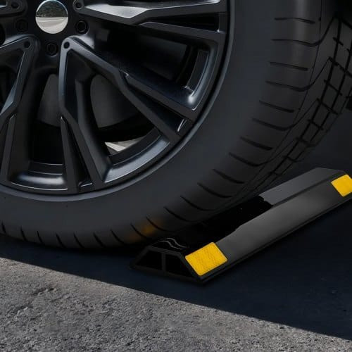 Parking Stopper, 18 Inch 2 Pcs Heavy Duty Parking Aid for Garage, PP Curb Garage Floor Stopper with E415-TCDK1835125I3ODB9001V0