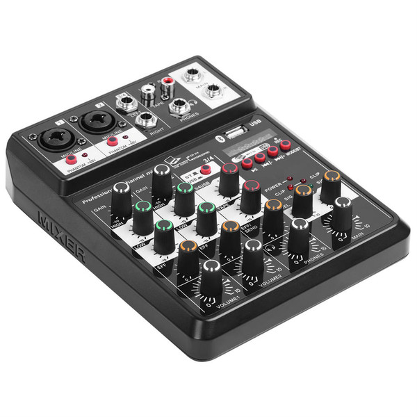 Portable Bluetooth-compatible 4-channel Audio  Mixer Sound Mixing Console Usb Interface C4 Mixer Fo K484-PEL_0L27WRPL