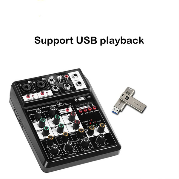 Portable Bluetooth-compatible 4-channel Audio  Mixer Sound Mixing Console Usb Interface C4 Mixer Fo K484-PEL_0L27WRPL