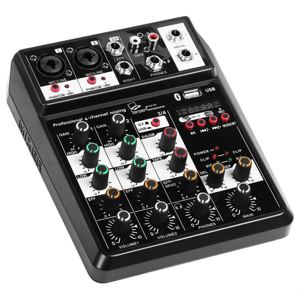Portable Bluetooth-compatible 4-channel Audio  Mixer Sound Mixing Console Usb Interface C4 Mixer Fo K484-PEL_0L27WRPL
