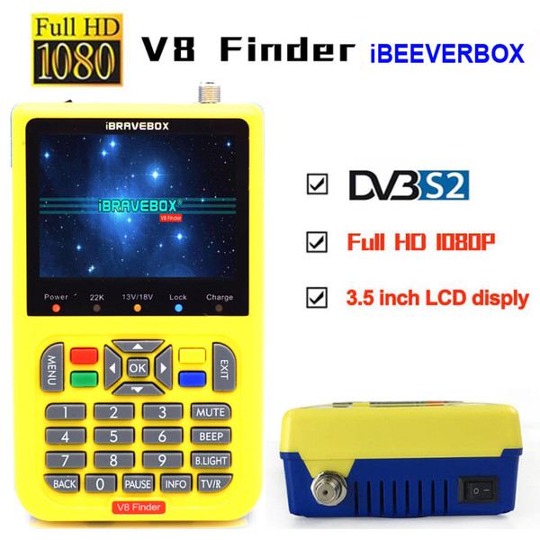 iBRAVEBOX V8 Finer HD DVB-S2 Satellite Finder MPEG-2 MPEG-4 Better Finder Meter yellow K484-PEL_06F5CCYX