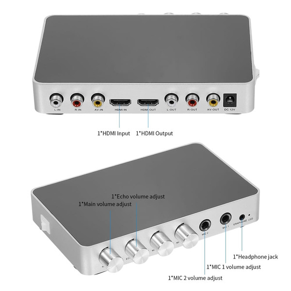 Km200 Karaoke Mixer Portable Digital Stereo Audio Echo System 4k/2k Hdmi Karaoke Amplifier with Dua K484-PEL_0PBOI7FB
