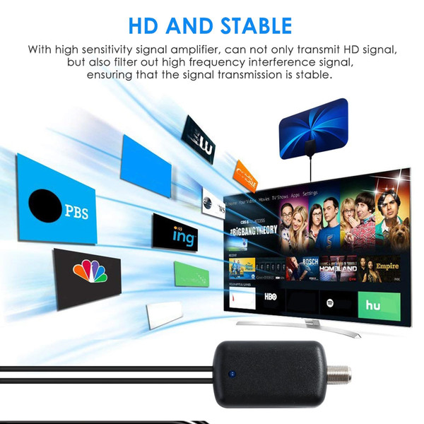 Dvb-t2 Digital Antenna 3600 Miles Indoor 4K Tv Ground Signal Receiving Antenna Hd Vhf Uhf with Ampl K484-PEL_0NM7M3R8
