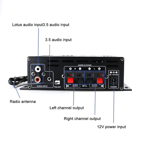 AK380 Digital Amplifier V5.0 HiFi FM Audio Amplifier For Karaoke Home Theater Sound System Subwoofe K484-PEL_0QNSMTCA