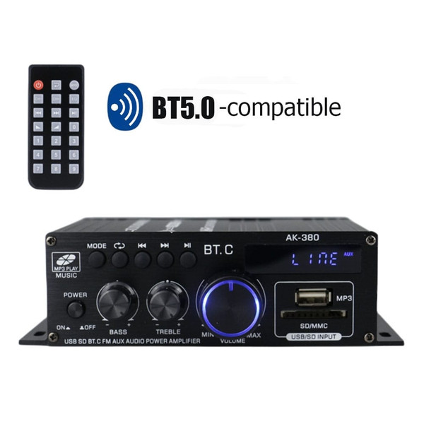 AK380 Digital Amplifier V5.0 HiFi FM Audio Amplifier For Karaoke Home Theater Sound System Subwoofe K484-PEL_0QNSMTCA