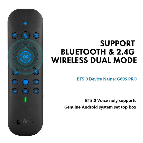 G60s Pro Remote Control with Mini Keyboard 2.4g Bluetooth-compatible 5.0 Dual Mode Voice Backlight  K484-PEL_0OUZFEC1