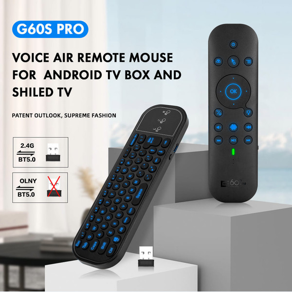 G60s Pro Remote Control with Mini Keyboard 2.4g Bluetooth-compatible 5.0 Dual Mode Voice Backlight  K484-PEL_0OUZFEC1