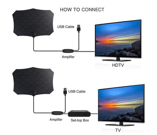 120 Miles Digital TV Antenna 25DB HDTV Antenna with Amplifier Signal Booster Radius Fox DVB-T2 Indo K484-PEL_0896XM26