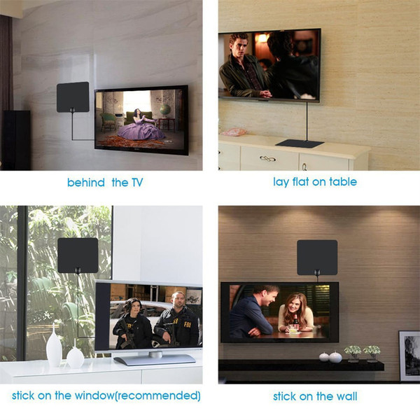 Indoor TV Antenna with Signal Booster Iec Converter Hdtv Receiver Black K484-PEL_0M34H2WF