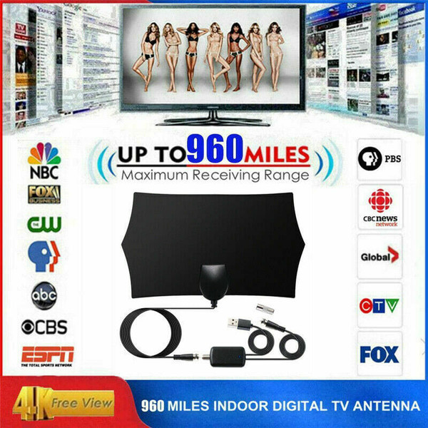 960 Mile Range Antenna TV Digital HD Skywire 4K HDTV 1080P Indoor with Amplifier black K484-PEL_0A0AGUMA