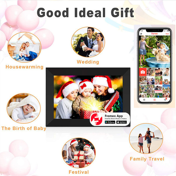 10.1 inch Digital Photo Frame 16GB Memory Frameo System Smart Wifi Touch-screen Cloud Frame White K484-PEL_0M85EHPK
