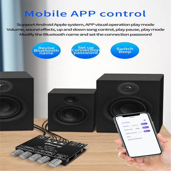 Ys-mt21s 2.1 Channel Bluetooth Audio Power Amplifier Board Module Subwoofer Alto Treble Amp Black K484-PEL_0ONVDAHO