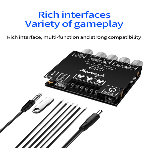 Ys-mt21s 2.1 Channel Bluetooth Audio Power Amplifier Board Module Subwoofer Alto Treble Amp Black K484-PEL_0ONVDAHO