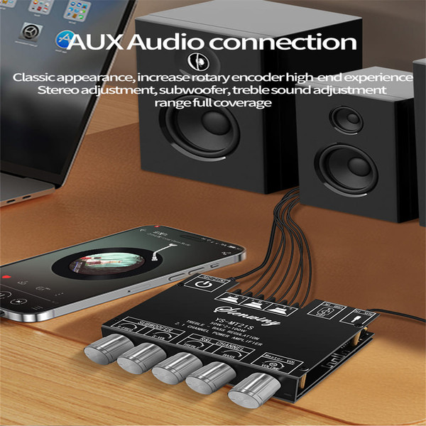 Ys-mt21s 2.1 Channel Bluetooth Audio Power Amplifier Board Module Subwoofer Alto Treble Amp Black K484-PEL_0ONVDAHO