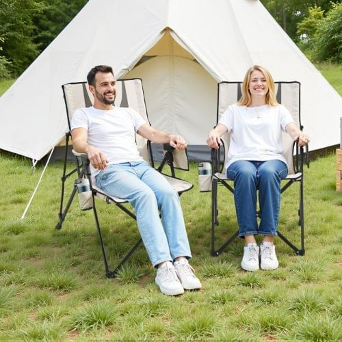 Folding Camping Chair, 3 Reclining Positions, Outdoor High Back Camping Chair, 260lbs Weight Capaci E415-PTTYGBTYRDXHFQV64002V0