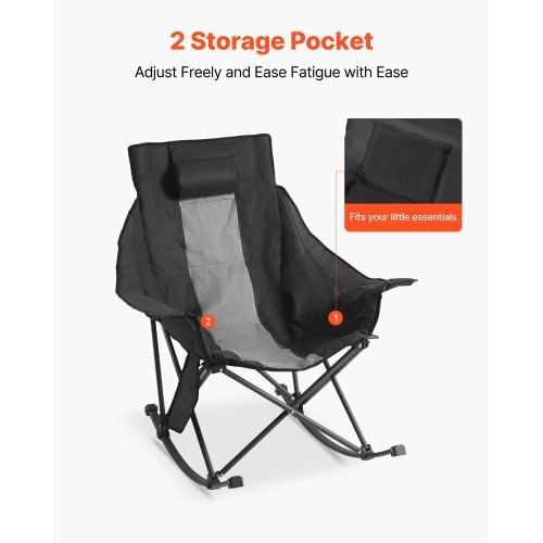 Heated Camping Chair, 3 Heating Settings, Large-Sized Padded Folding Rocker, Heavy Duty Outdoor Law E415-JRTYHHSYBTY03I03U002V9