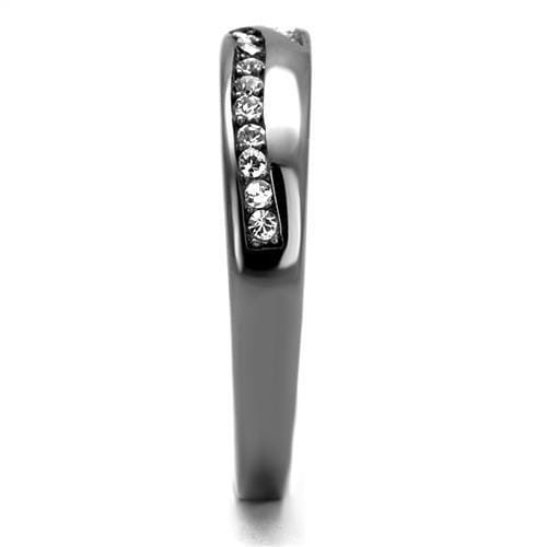 TK2751 - IP Light Black  (IP Gun) Stainless Steel Ring with Top Grade Crystal  in Clear A874-TK2751