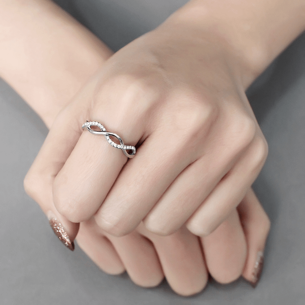 DA243 - High polished (no plating) Stainless Steel Ring with AAA Grade CZ  in Clear A874-DA243