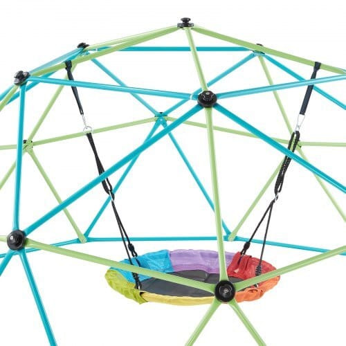 Climbing Dome, 10FT Geometric Dome Climber with Saucer Swing, 1000LBS Loading Kid's Jungle Gym Play E415-JHPDZJ10FTDXRXI22001V0