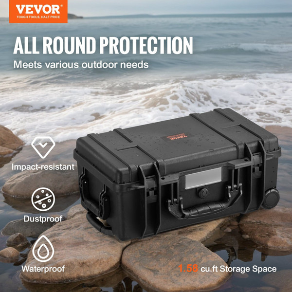 1.58 Cu.ft Weatherproof Hard Case with Retractable Pull Handles & Wheels E415-FFYLGX1618CUQYFZ6V0