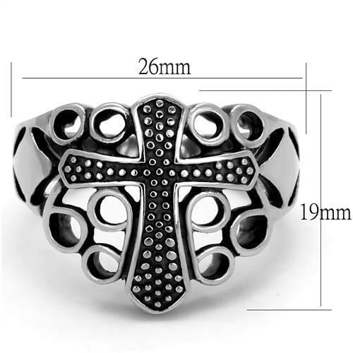TK2320 - High polished (no plating) Stainless Steel Ring with Epoxy  in Jet A874-TK2320