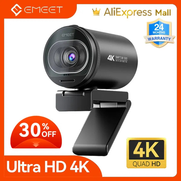 Webcam 4K Streaming Web Camera 1080P 60FPS USB Camera EMEET S600 Autofocus Living Stream Camera Wit F640-3256806729160304