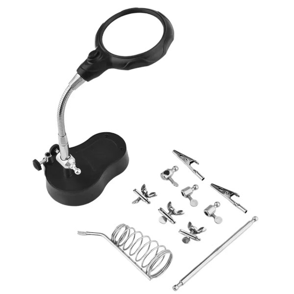 3.5X 12X Welding Auxiliary Clip Magnifier Electric Soldering Iron Circuit Board Welding Iron Magnif F640-3256806569761624