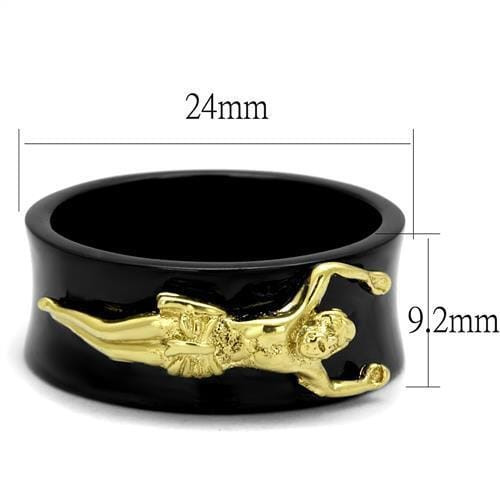TK2240 - IP Gold+ IP Black (Ion Plating) Stainless Steel Ring with No Stone A874-TK2240
