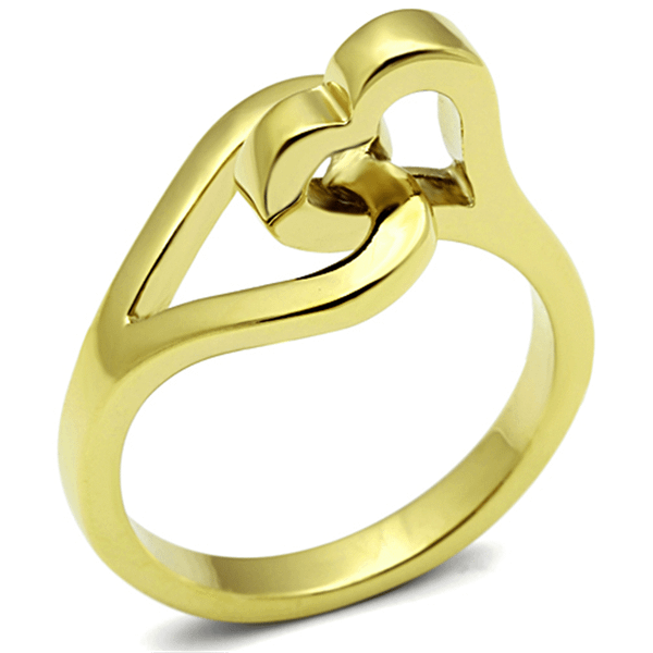 TK1382 - IP Gold(Ion Plating) Stainless Steel Ring with No Stone A874-TK1382