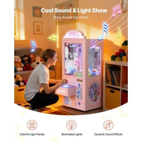 Claw Crane Machine, Medium-Sized Arcade Game Machine with Light & Sound, Adjustable Steel Claws, Pr E415-ZXWWJFSZXZJK3BE9P001V1