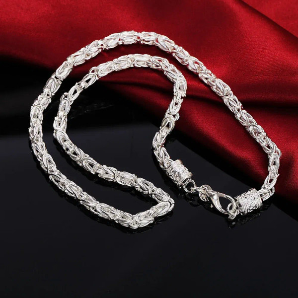 DOTEFFIL 925 Sterling Silver 20 Inch 5mm Faucet Chain Necklace For Women Man Fashion Wedding Engage F640-2255801047079722