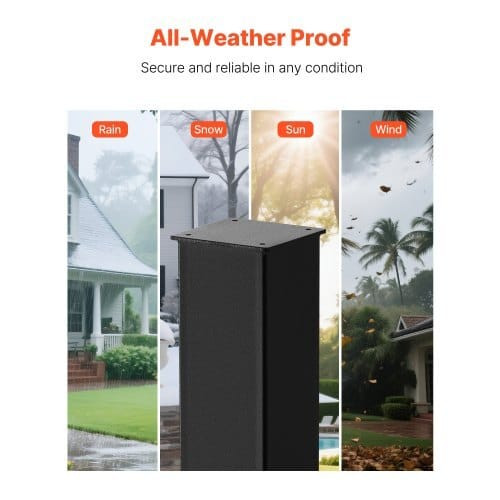 Mailbox Post, 43 x 4 x 4 Inches, Steel In-Ground Mounting Mail Box Stand with Powder Coating Surfac E415-YTGXP43INCHYRRHN7001V0