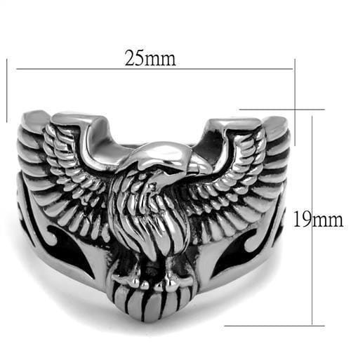TK2319 - High polished (no plating) Stainless Steel Ring with Epoxy  in Jet A874-TK2319